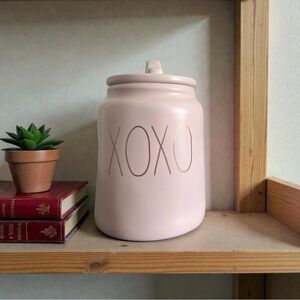 NEW RAE DUNN Pink Ceramic XOXO Cookie Jar by Magenta